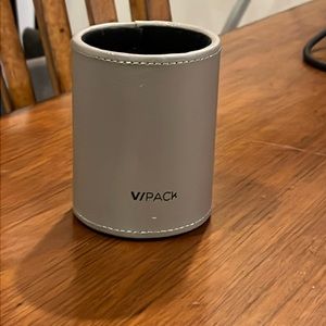 Pencil Pen Cup Holder Grey Gray Synthetic Leather